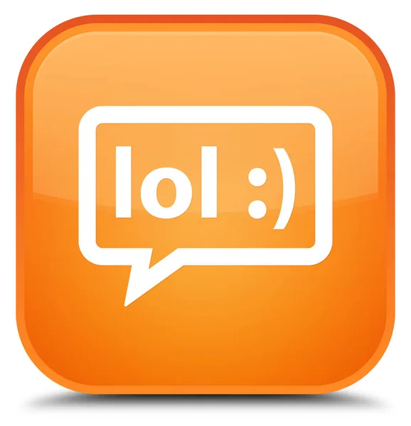 LOL icona bolla speciale pulsante quadrato arancione — Foto Stock