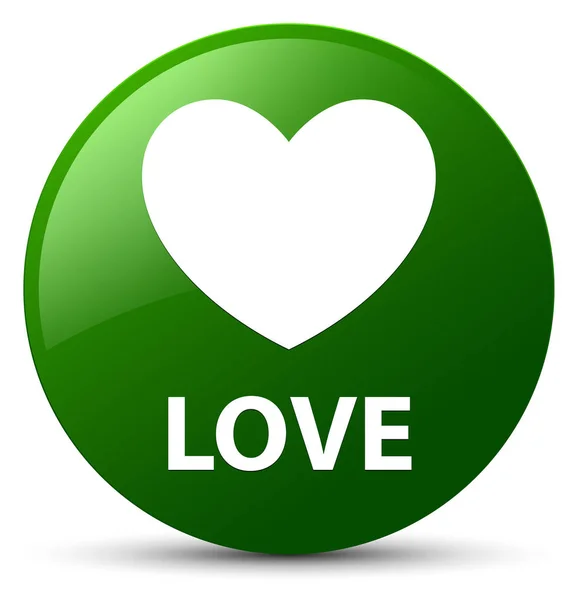 Bouton rond vert Love — Photo