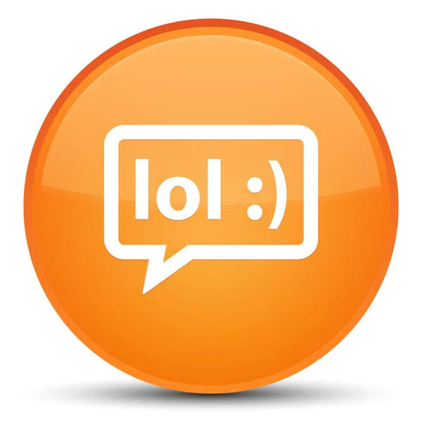 Піктограма LOL бульбашки спеціальна помаранчева кругла кнопка — стокове фото