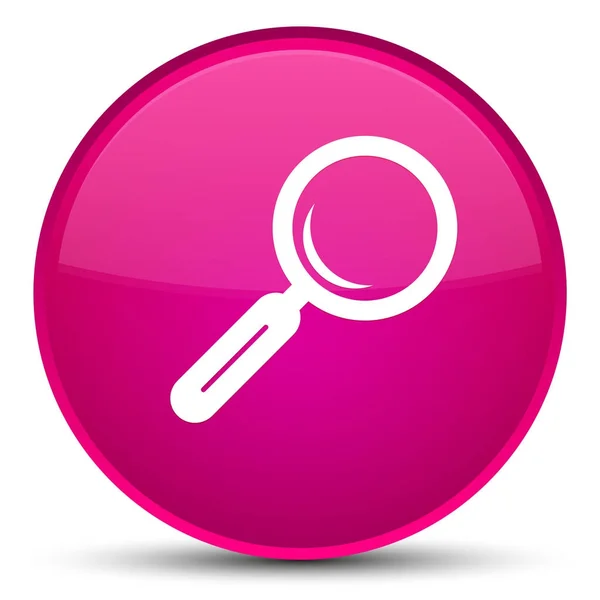Förstoringsglas ikonen särskilda rosa runda knappen — Stockfoto