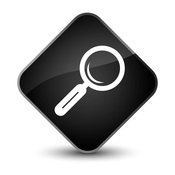 Magnifying glass icon elegant black diamond button — Stock Photo, Image