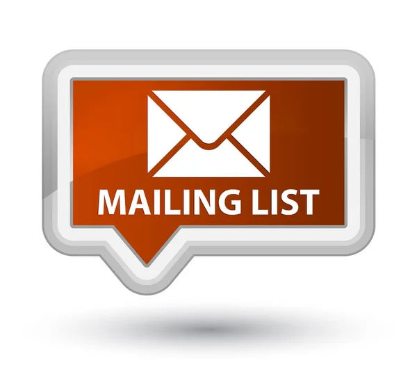 Lista de correo prime brown banner botón —  Fotos de Stock