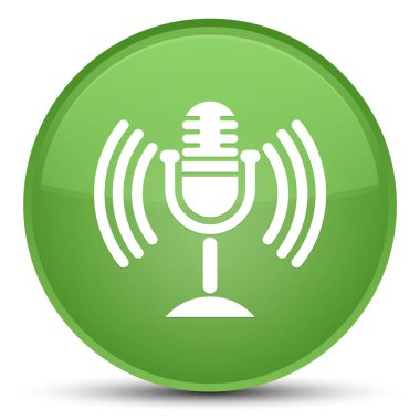 Mikrofon simgesi özel yumuşak yeşil yuvarlak düğmesi