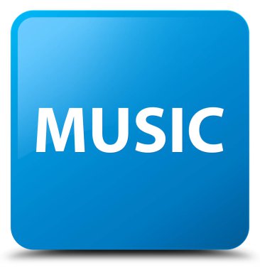 Müzik camgöbeği mavi kare düğme