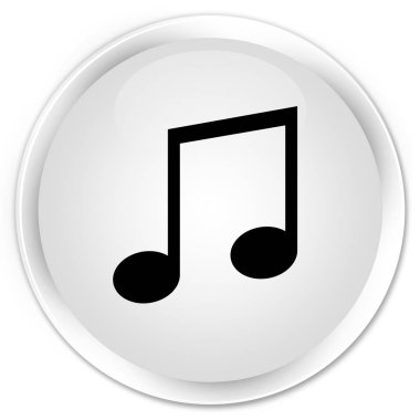 Müzik simgesini premium beyaz yuvarlak düğmesi