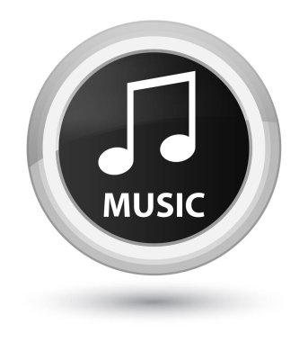 Müzik (tune simgesi) asal siyah yuvarlak düğmesi