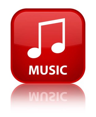 Müzik (tune simgesi) özel kırmızı kare düğme