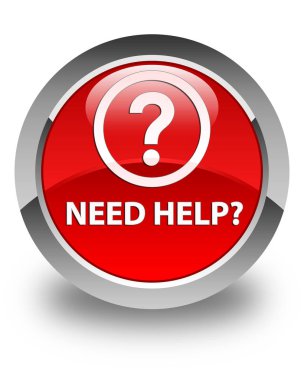 (Soru simgesi) parlak düğme kırmızı yardıma ihtiyacım var