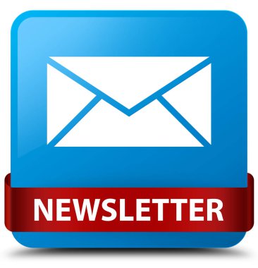 Bülten camgöbeği mavi kare düğme kırmızı kurdele orta