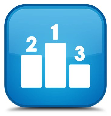 Podyum kutsal kişilerin resmi özel camgöbeği mavi kare düğme