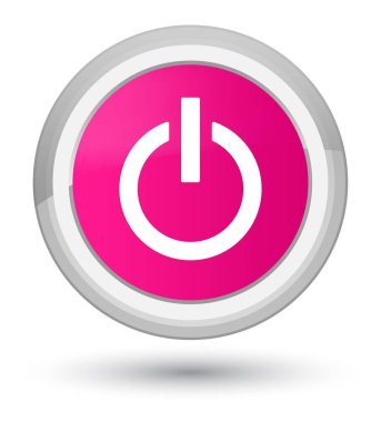 Güç simgesi Başbakan pembe yuvarlak düğmesi