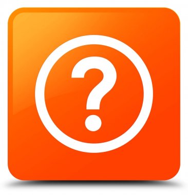 Soru simgesi turuncu kare düğme