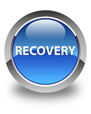 Recovery glossy blue round button clipart