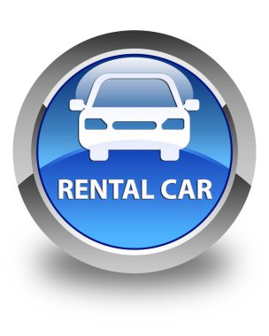 Kiralık Araba parlak mavi yuvarlak düğmesi