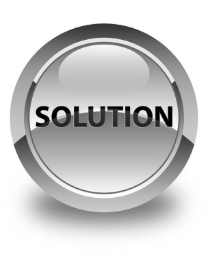 Çözüm parlak beyaz yuvarlak düğme