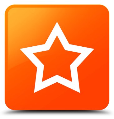 Yıldız simgesi turuncu kare düğme