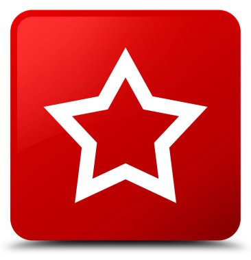 Yıldız simgesi kırmızı kare düğme