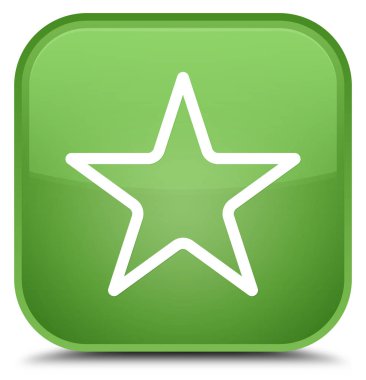 Yıldız simgesi özel yumuşak yeşil kare düğme