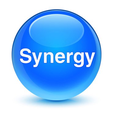 Sinerji camsı camgöbeği mavi yuvarlak düğmesi