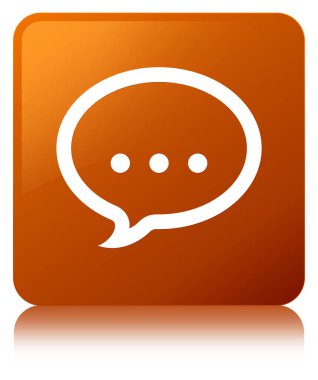 Konuşma simgesini kahverengi kare düğme