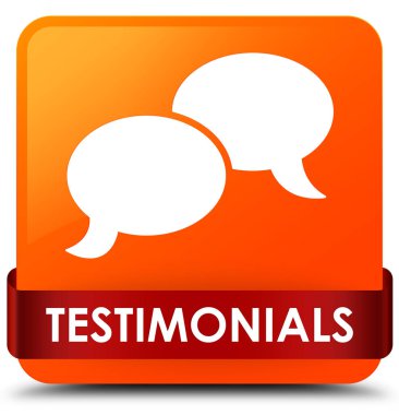 Referansları (sohbet simgesi) turuncu kare düğme kırmızı kurdele midd