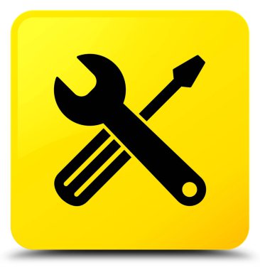 Araçlar simgesi sarı kare düğme