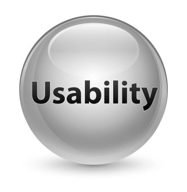 Kullanılabilirlik camsı beyaz yuvarlak düğmesi