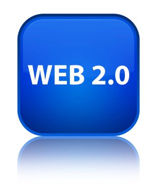 Web 2.0 özel mavi kare düğme