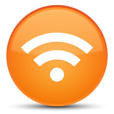 WiFi kutsal kişilerin resmi özel turuncu yuvarlak düğme