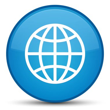 Dünya simgesi özel mavi mavi yuvarlak düğmesi