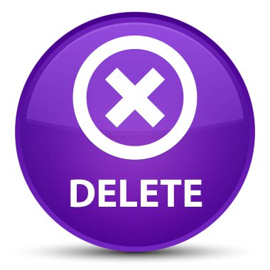 Özel mor yuvarlak düğmeyi silme