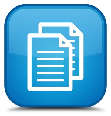 Belgeler simgesini özel camgöbeği mavi kare düğme