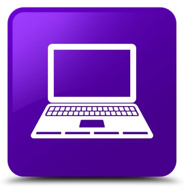 Dizüstü bilgisayar kutsal kişilerin resmi mor kare düğme