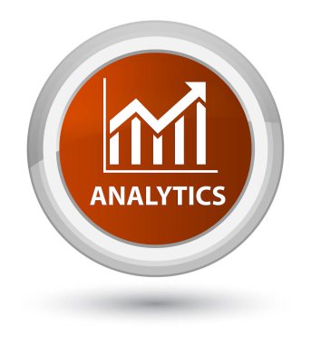Analytics (istatistik kutsal kişilerin resmi) asal kahverengi yuvarlak düğme