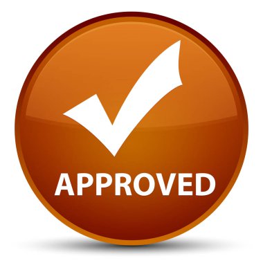 Onaylı (simge doğrulama) özel kahverengi yuvarlak düğmesi