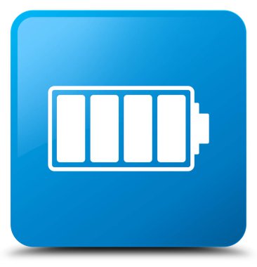 Pil simgesi mavi mavi kare düğme