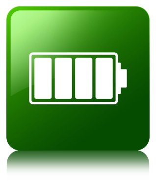 Pil simgesi yeşil kare düğme