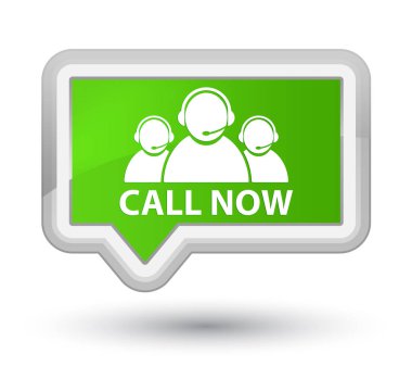 Şimdi (müşteri bakım ekibi simgesi) asal yumuşak yeşil afiş Filler'daki ara