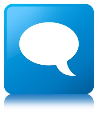 Sohbet simgesi mavi mavi kare düğme