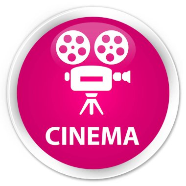 Sinema (video kamera simgesi) sigorta primi pembe yuvarlak düğmesi