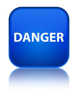 Tehlike özel mavi kare düğme