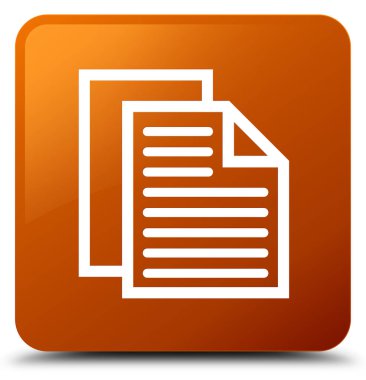 Belge sayfaları simgesi kahverengi kare düğme