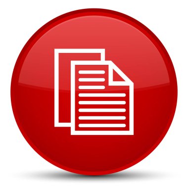 Belge sayfaları simgesi özel kırmızı yuvarlak düğmesi