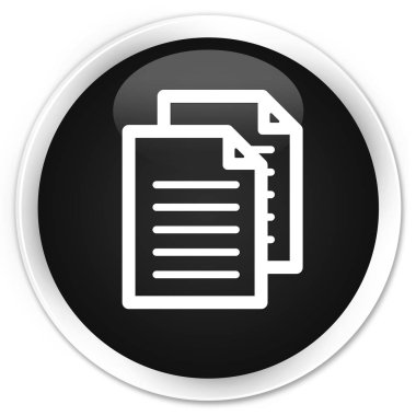 Belgeler simgesini sigorta primi siyah yuvarlak düğmesi