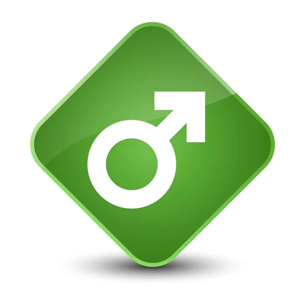 Signo masculino icono elegante botón de diamante verde suave —  Fotos de Stock