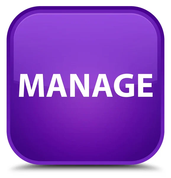 Zarządzanie specjalny przycisk kwadrat fioletowy — Zdjęcie stockowe