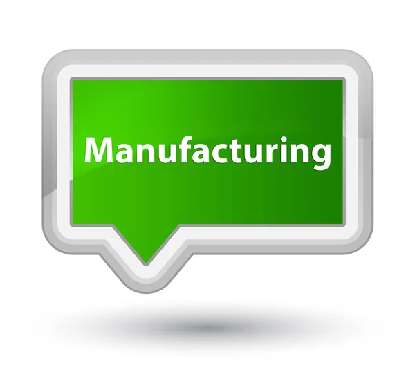 Manufacturing prime green banner button — Stock Photo, Image