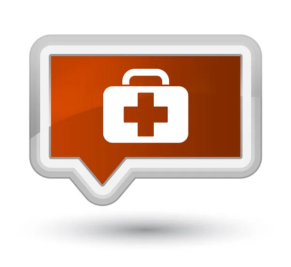 Orvosi táska ikonra elsődleges barna banner gomb — Stock Fotó
