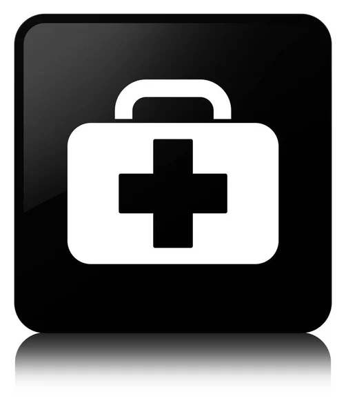 Medical bag icon black square button — Stock Photo, Image