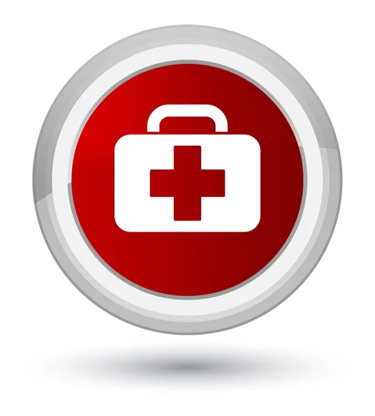 Medical bag icon prime red round button — Stock Photo, Image